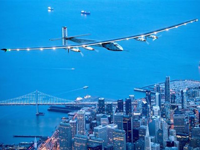 Solar-powered plane lands in New York City