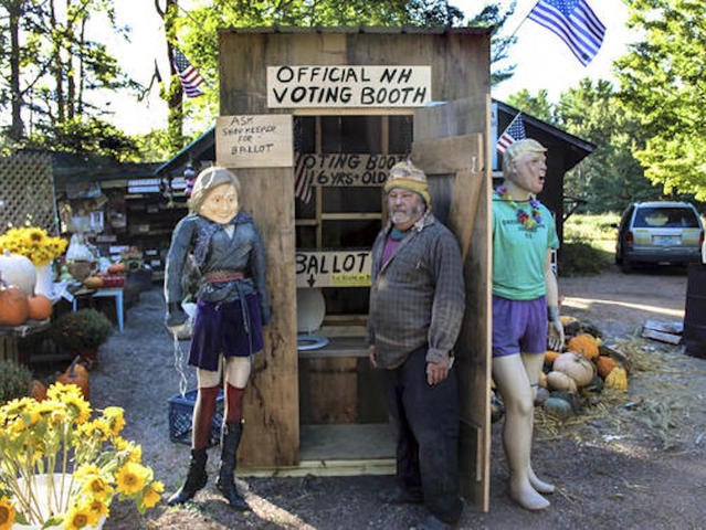 Farm stand turns outhouse into voting booth