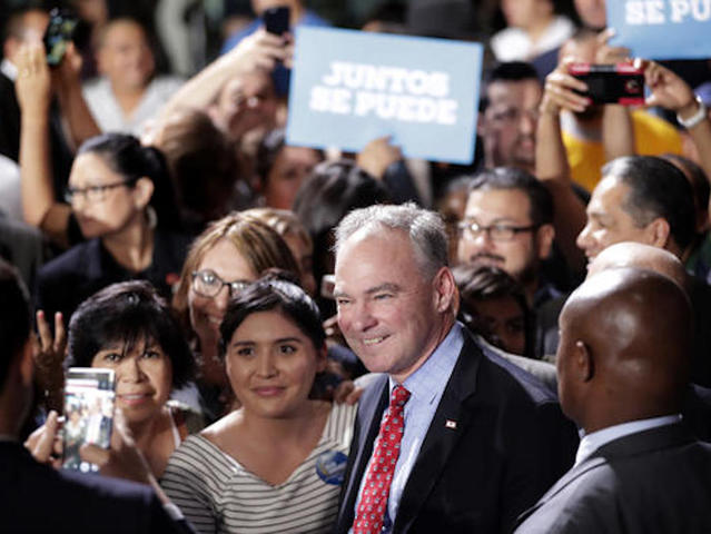 VP candidate Kaine delivers speech in Spanish in Phoenix