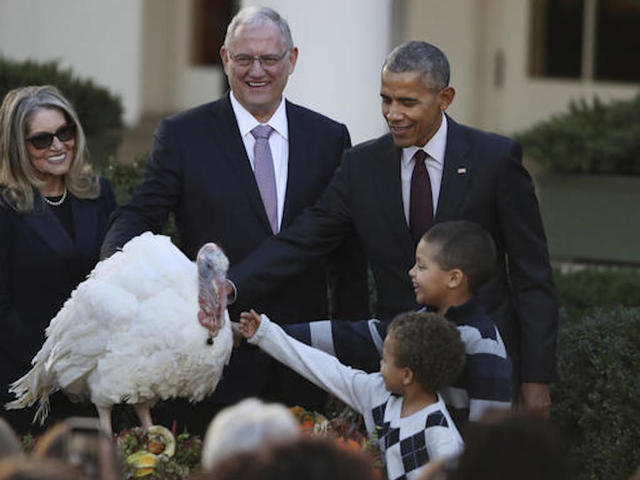 Obama makes final turkey pardon as president