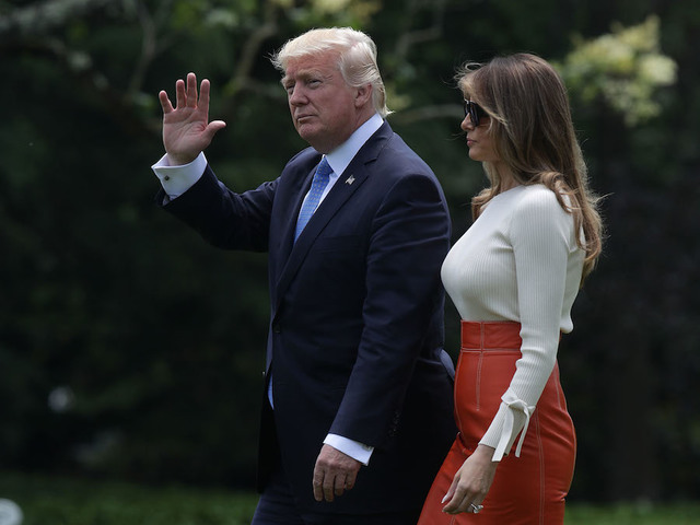 First lady Melania Trump stands by the President's tweets