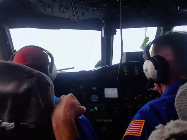 Watch: Plane flies into eye of Hurricane Harvey