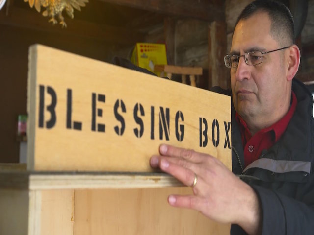 He built a food pantry in his lawn for the hungry. His town followed