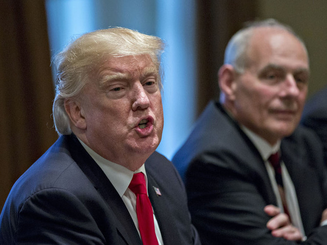 Trump contradicts Kelly on wall position