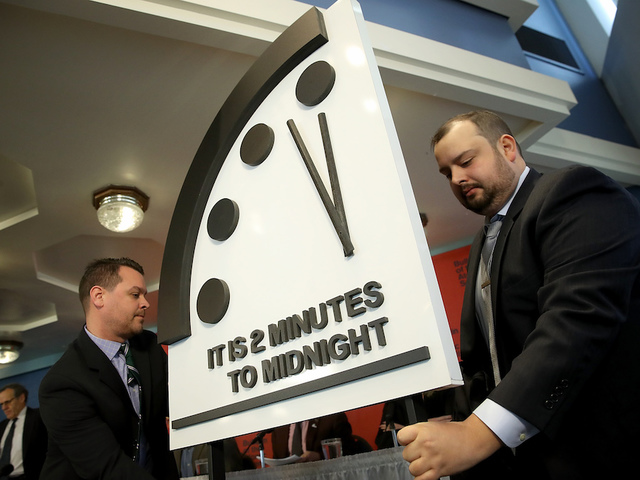 'Doomsday clock' ticks closer to apocalyptic midnight