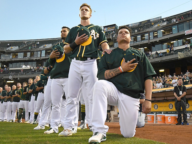 A's catcher, Scottsdale resident Bruce Maxwell will stand for national anthem this season