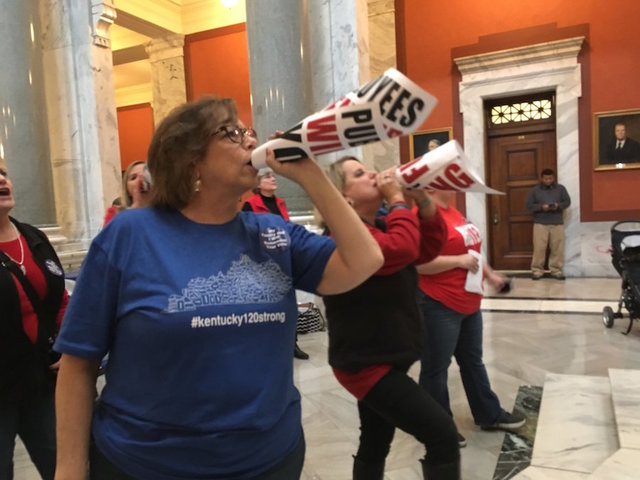 Kentucky teachers skip work after 'bait and switch' on pension reform