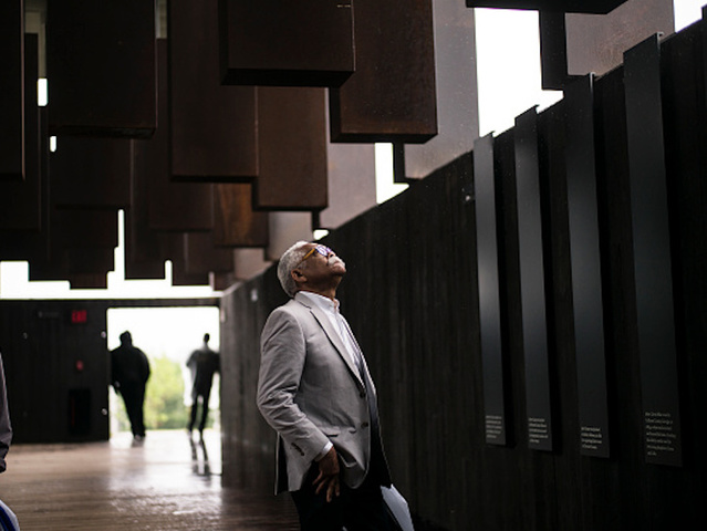 A chilling new memorial for lynching victims has opened in Alabama