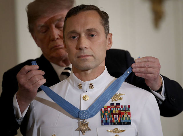 Trump presents the Medal of Honor to Navy SEAL Britt Slabinski