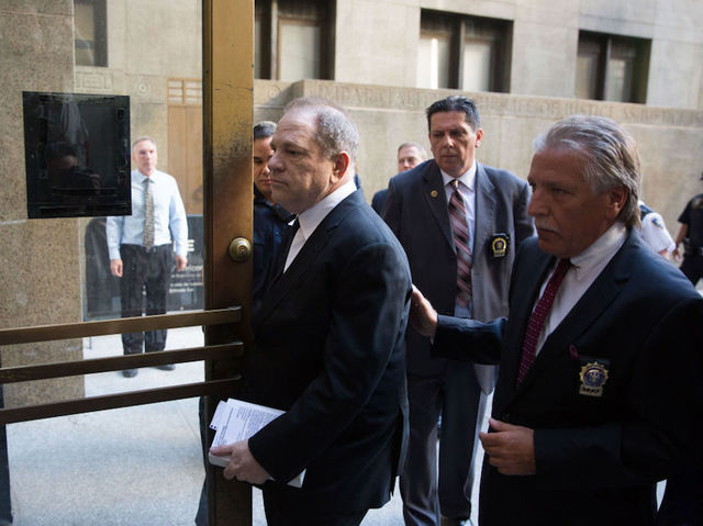 Harvey Weinstein is in court today; part of charges dropped