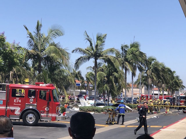 5 die when small airplane crashes into California parking lot