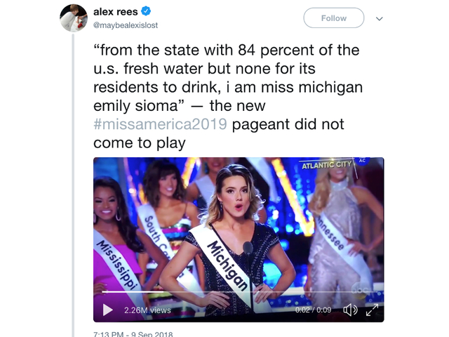 Miss Michigan calls out Flint water crisis at Miss America pageant