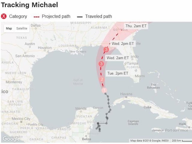 Hurricane Michael now expected to landfall as Category 4 storm