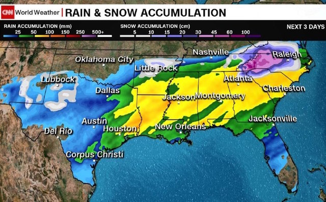Major winter storm to slam southern US states
